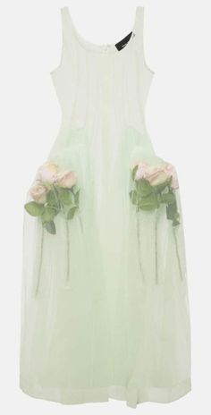 Simone Rocha Floral-appliquÃ© tulle midi dress Blush Trend, Midi Gown, Midi Gowns, Tulle Midi Dress, Desi Style, Lace Dress Long, Long Sleeve Lace Dress, Metallic Dress, Floral Applique