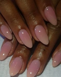 Milky Nails, Pink Ombre Nails, Shaped Nails, Rose Nails, Almond Acrylic Nails, Girls Nails, Minimalist Nails