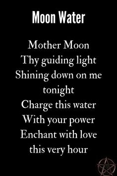 A Wiccan moon water chant... Witch Spells, Witchcraft Spells For Beginners, Spells For Beginners, Witchcraft Spells, Witch Quotes