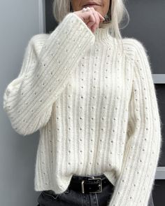 Rikke Sweater by Rikke Jönsson, knitting pattern Knitting patterns Rikke Jönsson Luxury Classic Ribbed Sweater, Luxury Knitting Pattern For Women, Luxury Fine Knit Top For Work, Luxury Fitted Fine Knit Top, Luxury Designer Fine Knit Sweater, Designer Luxury Fine Knit Sweater, Knit Sweater Patterns Women, White Sweater Uk, Luxury Knitted Ribbed Sweater