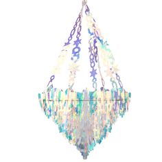 a colorful chandelier hanging from a ceiling