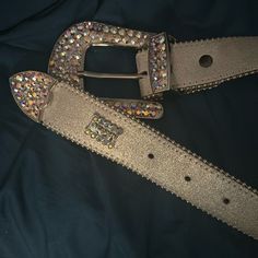 The Belt Is Sliver/Gray With Pink And Purple Swarovski Crystals!! Never Worn Crystals, Women Accessories, Purple, Bb Simon Belt, Real Crystals, Pink And Purple, Swarovski Crystals, Belts, Silver