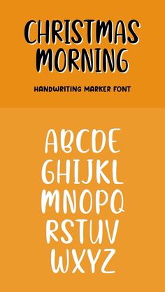 christmas morning handwritten marker font and lowercases - handwriting alphabets / numbers