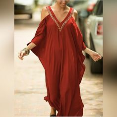 Loose Cover Up Dress Fits Us Size S, M, L, Xl, Xxl, 3xl Bust: 66.14" Waist: 66.14" Length: 52.36" This Kaftan Dress Has An Exquisite Embroidery V-Neck, And Cold Shoulder, Elegant And Classy Looking. Not Sheer, But Super Lightweight The Occasion For The Beach, Swimming Pool, Poolside Tanning Salon, And Hanging Out On The Street. It Is Also A Good Choice For A Honeymoon Gift Add A Belt Or Sash To Your Caftan Dress. It Makes A Nice Pretty Summer Dress For Casual Wear Around The House/A Dinner Outfi Swimsuit Coverup Dress, Pretty Summer Dress, Black Fringe Dress, Honeymoon Gift, Kaftan Dresses, Beach Swimming Pool, Pretty Summer Dresses, Character Board, Tanning Salon