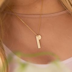 Mama & Co Disc Necklace - The Perfect Gift For Mothers | Made By Mary Personal Mantra, J Necklace, Made By Mary, Silver Bar Necklace, Vertical Bar, Mom Jewelry, Mom Necklace, Disc Necklace, Romantic Gifts