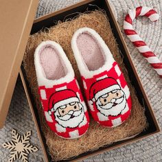 Fashion Christmas Cotton Slippers For Women Round Head Comfortable Soft Sole Plush Home Shoes Cute Embroidered Slippers, Christmas Slippers, Comfy Slippers, Blue Zones, Red Checkered, Fiery Red, House Shoes, Incheon, Plaid Christmas