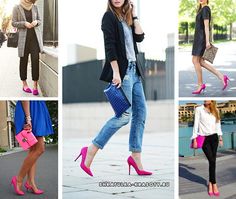 Fuschia Pumps Outfit, Fushia Shoes Outfit, Fuschia Sneakers Outfit, Zapatos Fucsia Outfit, Fuschia Shoes Outfit, Bright Pink Shoes Outfit, How To Wear Pink Shoes, Fuchsia Shoes Outfit, Pink Shoes Outfit Ideas