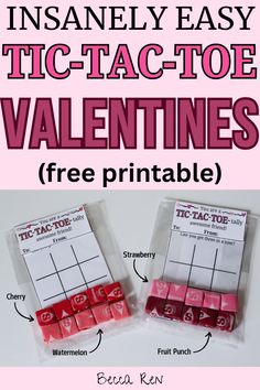 valentine's day tic - tac - toe game with free printables