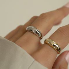 Star Dome Ring – Sami Jewels Gold Dome Ring, Meaningful Gifts For Her, Inexpensive Jewelry, Dome Ring, Celestial Jewelry, Jewelry Lookbook, Domed Ring, Mode Inspo, Stunning Jewellery