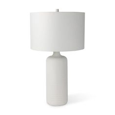 a white table lamp on a white background