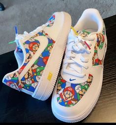 Pick a theme or character of your choice Mario Shoes, Shoes Painting, Nike Casual Shoes, Shoes For Fall, Custom Shoes Men, Nike Shoes Women Fashion, Cute Shoes For Women, Custom Sneakers Diy, 3d Fabric