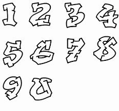 graffiti font and numbers drawn in black ink