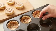 2-Ingredient Peach Pie Cups Recipe - Pillsbury.com Cinnamon Roll Cups, Cheesecake Cinnamon, Carrot Cheesecake, Popular Pies, Springtime Recipes