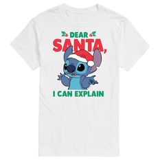 Update your holiday wardrobe with this fun Disney's Lilo & Stitch Big & Tall Drear Santa Graphic Tee. © Disney Update your holiday wardrobe with this fun Disney's Lilo & Stitch Big & Tall Drear Santa Graphic Tee. © Disney FEATURES Crewneck Short sleeveFABRIC & CARE Solid colors: cotton; Heather colors: cotton, polyester Machine wash Imported Size: 4XB. Color: White. Gender: male. Age Group: adult. Dear Santa I Can Explain, Santa Graphic, Santa I Can Explain, Winnie The Pooh Christmas, I Can Explain, Blue Crew, Lilo Stitch, Disney Lilo, Holiday Wardrobe