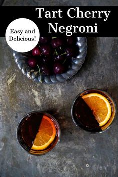 Tart Cherry Negroni - wait till you taste this delicious negroni cocktail!  Tart cherry juice adds just a little bit of sweetness and it's bitterness pairs beautifully with the Campari.  #negronicocktail Easy Gin Cocktails, Classic Gin Cocktails, Gin Cocktail