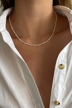 The Rice Pearl Necklace Pearl Necklace Dress, Rice Pearl Necklace, Pearl Anklet, Take It Off, Necklace Dress, Keshi Pearls, Miami Florida, Pearl Drop Earrings, Pearl Drop