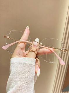 Collar     Embellished   Women Accessories Frameless Sunglasses, Red Wind, Reading Glasses Men, Oval Glasses, Rimless Glasses, Trendy Fashion Accessories, Metal Glasses, Clear Glasses, Luxury Diamonds