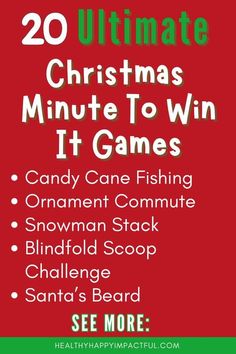 the 20 ultimate christmas minute to win it games with candy cane fishing and snowman stack