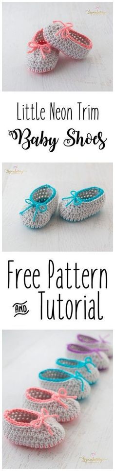 the instructions for how to make baby shoes with crocheted laces and yarn