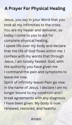 a poem written in the language of prayer to pray for physical health and well - being