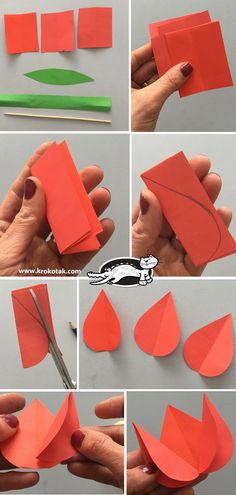 step by step instructions on how to make an origami flower with paper and scissors