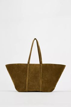 SUEDE TOTE BAG - Brown | ZARA United States Chic Large Bag For Errands, Chic Large Shoulder Bag For Errands, Zara Bags For On-the-go, Zara Brown Bags For Daily Use, Zara Shoulder Bag For On-the-go, Zara Brown Everyday Bag, Everyday Brown Zara Bag, Zara Bags With Removable Pouch For Everyday Use, Zara Bag With Removable Pouch For Everyday Use