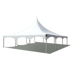 a large white tent with the top open