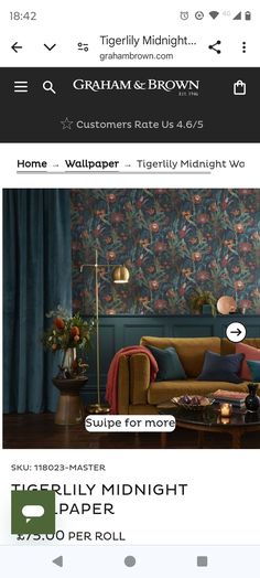 Graham & Brown, Tiger Lily, Home Wallpaper