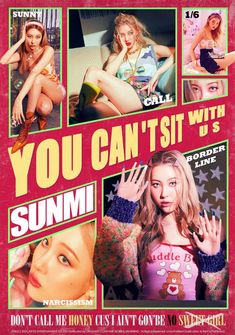 the poster for you can't sit with sunmi, which features photos of young women