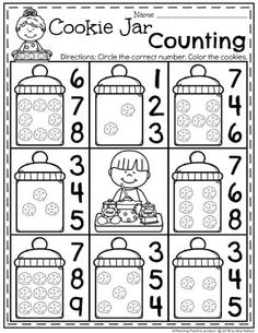 a printable cookie jar counting game for kids to practice counting and subming numbers