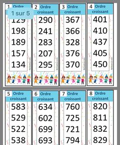 two rows of numbers with the same number in each row, and three rows of numbers on