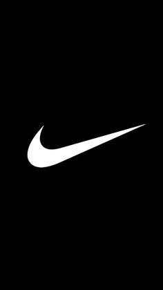 a black and white nike logo on a dark background