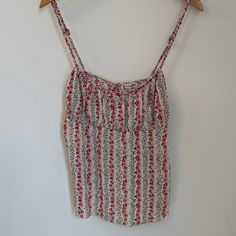 This Free People Cami Works For Layering Up Or Dressing Down. Details Include Braided Straps And Timeless Poppy Pattern. 100% Polyester Poppy Pattern, Art And Craft Videos, Braided Strap, Free People Tops, Red Floral, Dressed Down, Top Pattern, Vintage Tops, Free People