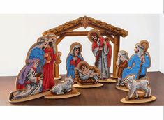 a nativity scene with the birth of jesus