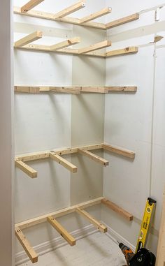 the shelves are being built and ready to be installed