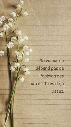 a piece of lined paper with a flower on it and the words to valeur ne depend pass de topinodes