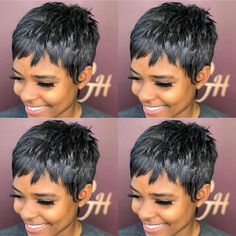 Cropped Haircut For Women, Short Hair Dye Ideas, Pixie Hairstyles For Black Women, Short Cropped Hair, Natural Color Hair, Black Hair Short Cuts, Pixie Cut Wigs, Short Shaved Hairstyles, Crop Haircut