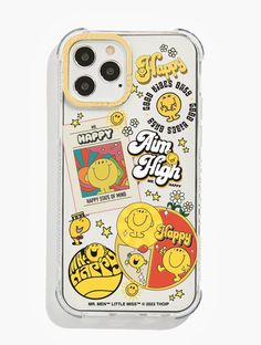 Mr Men and Little Miss x Skinnydip Mr Happy Sticker Shock iPhone Case Phone Cases Skinnydip London Miss X, Mr Men Little Miss, Happy Stickers, Iphone Case Stickers, Iphone Case Protective, Mr Men, Happy Vibes, Tempered Glass Screen Protector, Good Vibes Only