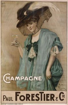 an advertisement for champagne featuring a woman with a parasol