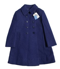 "VINTAGE 60/70's, stunning winter coat, warm and luxuriouspure virgin wool fabric,  beautiful deep blue shade, acetate lining, beautiful details ( texture ), double breasted, side pockets, made in Italy. Measurements : Length \" / Width (shoulders) \" / Width ( underarms ) \" / Sleeves length \". Size 4 years Vintage condition level 5, new old stock ; perfect condition ( dry clean is recommended ) We assess the condition of our vintage items on a scale from 0 to 5. Level 5 corresponds to an almo Blue Double-breasted Wool Pea Coat, Formal Blue Wool Coat With Button Closure, Blue Wool Coat With Button Closure For Formal Wear, Elegant Blue Wool Coat With Button Closure, Blue Wool Pea Coat With Button Closure, Blue Fitted Wool Pea Coat, Blue Wool Peacoat For Winter, Blue Wool Coat For Formal Occasions, Elegant Blue Wool Coat With Buttons