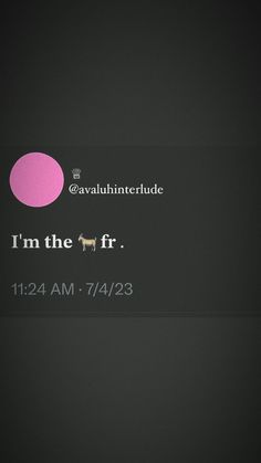 a black background with a pink circle and the words i'm the fr on it