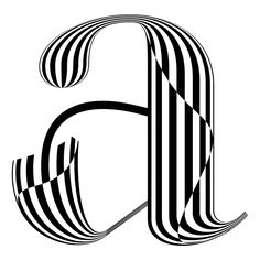 the letter h is made up of black and white striped letters with stripes on them