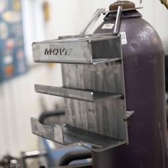 a large metal object in a room