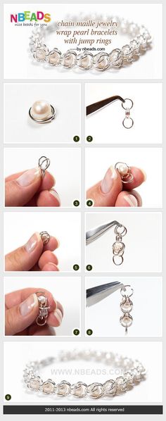 instructions to make an elegant bracelet with pearls