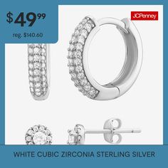 # Pieces In Set: 2 PairStone Cut: RoundMetal Color: WhiteCare: Wipe CleanStone Type: 112 Cubic ZirconiaEarrings Type: Wire EarringsEarrings Style: Drop EarringsMetal: Sterling SilverCountry of Origin: Imported Earring Sets, Earring Set, Cubic Zirconia, Sterling Silver, Silver, White, Color