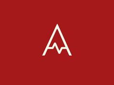 the letter a is made up of two white letters on a red background with an arrow