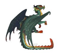 a green and red dragon sitting on its hind legs