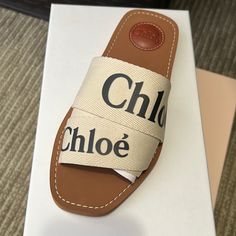 Brand New In Box! Chloe Trainers, Cute Slides For Women Chloe, Chloe Meril Sandals, Chloe Woody Sandals, Chloe Platform Sandals, Ribbon Sandals, Chloe Sandals, Chloe Shoes, Leather Espadrilles