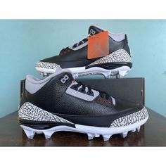 Nike Air Jordan 3 Retro Mid Td "Black Cement" Football Cleats Men's Size 13 Fz8626-001 Condition: Cleats Are Brand New With Original Box. See All Pictures And Description For More Details. Size: Us Men's Size 13 (Us Women's Size 14.5 | Uk/Au Size 12 | Eur Size 47.5 | Cm 31) Color: Black / Cement Grey / White / Fire Red Features: * Snappy And Responsive, Air Zoom Cushioning Helps Provide A Quick-Off-The-Ground Sensation * Upper Takes The Best Of The Aj3 And Reimagines It Into A Football Cleat * W Black Low-top Sneakers For Sports Events, Black Leather Jordan Shoes For Sports, Black Leather Jordan Shoes For Sports Events, Black Leather Sneakers For Sports Events, Sporty Custom Black Sneakers For Sports Events, Sporty Black Custom Sneakers For Sports Events, Leather Jordan Shoes With Speckled Midsole For Sports, Sporty Black Jordan Shoes With Speckled Midsole, Black Jordan Shoes For Sports Events