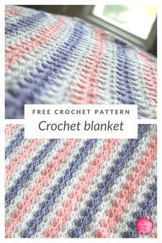 a crochet blanket with the words free crochet pattern on it and an image